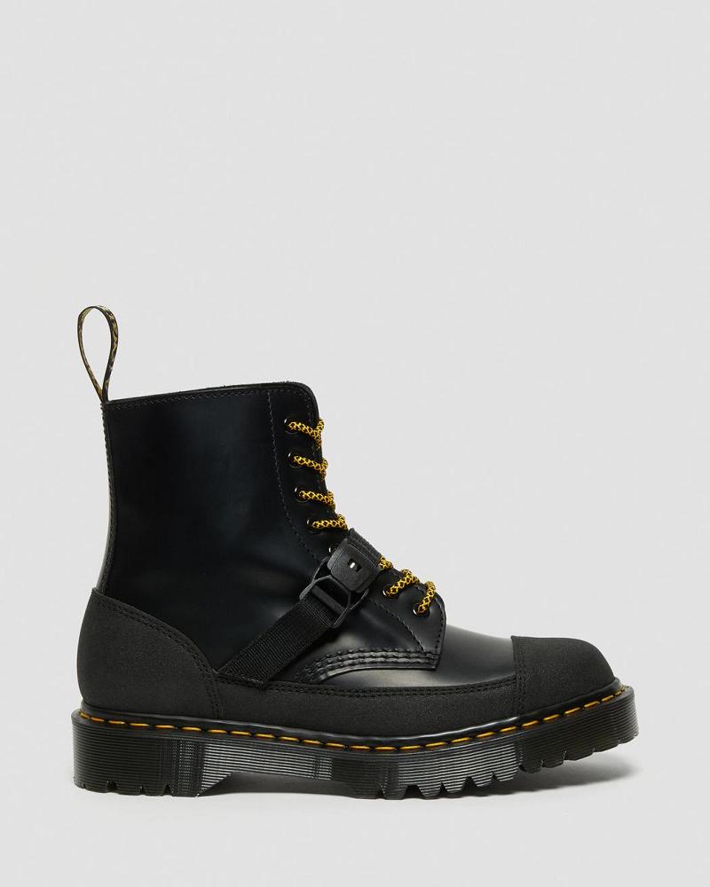 Dr Martens 1460 Bex Tech Made in England Læder Snørestøvler Dame Sort | DK 152JPQ